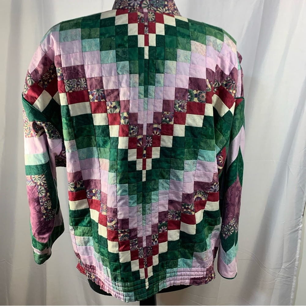 Hand Quilted Custom Wearable Art Patchwork Jacket… - image 2